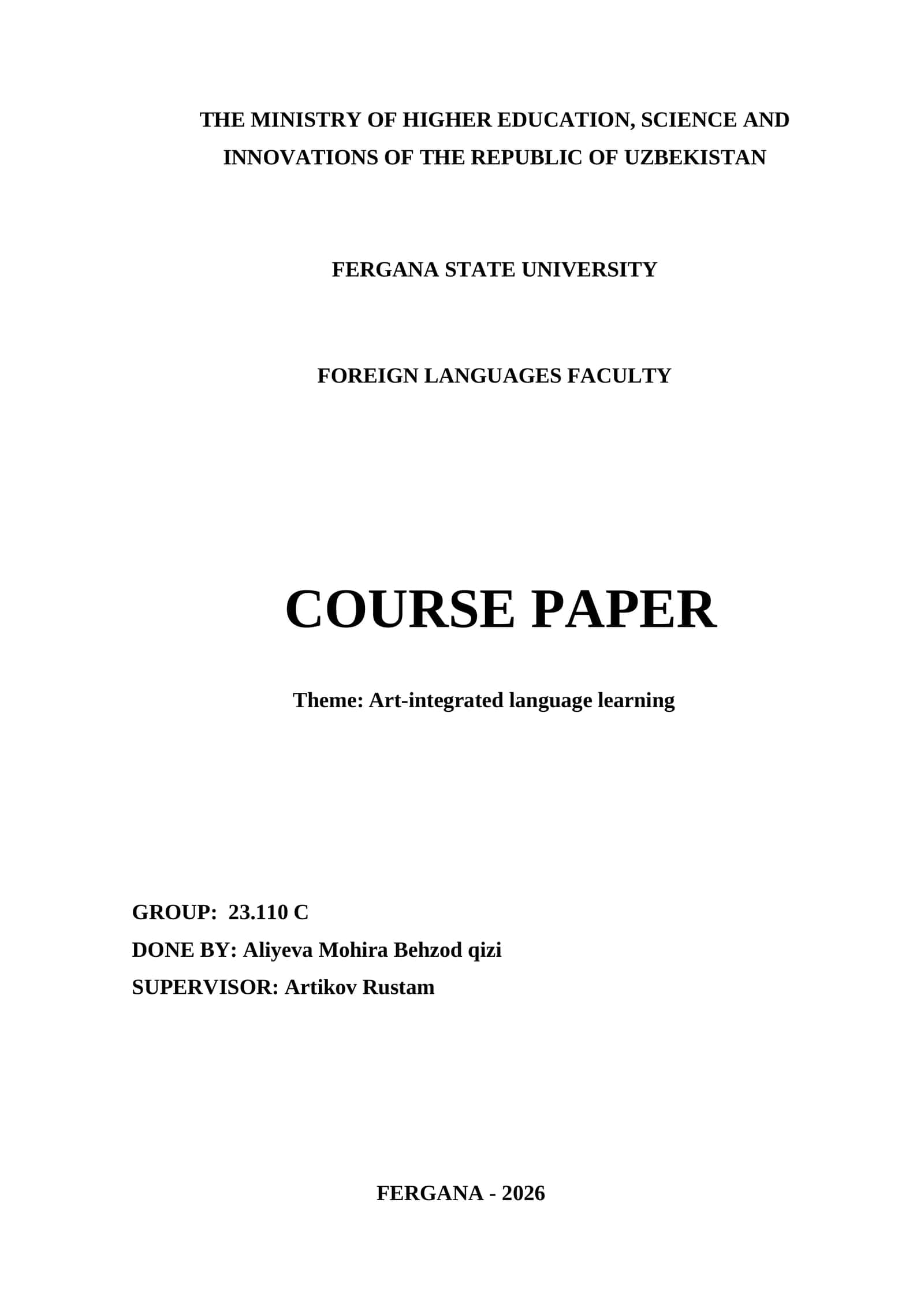 Art-integrated language learning