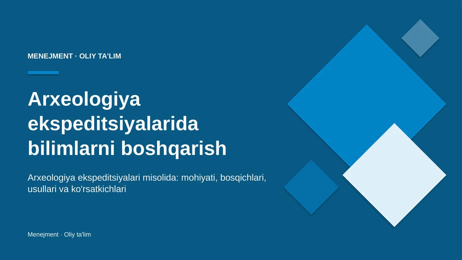 arxeologiya ekspeditsiyalarida bilimlarni boshqarish 2072