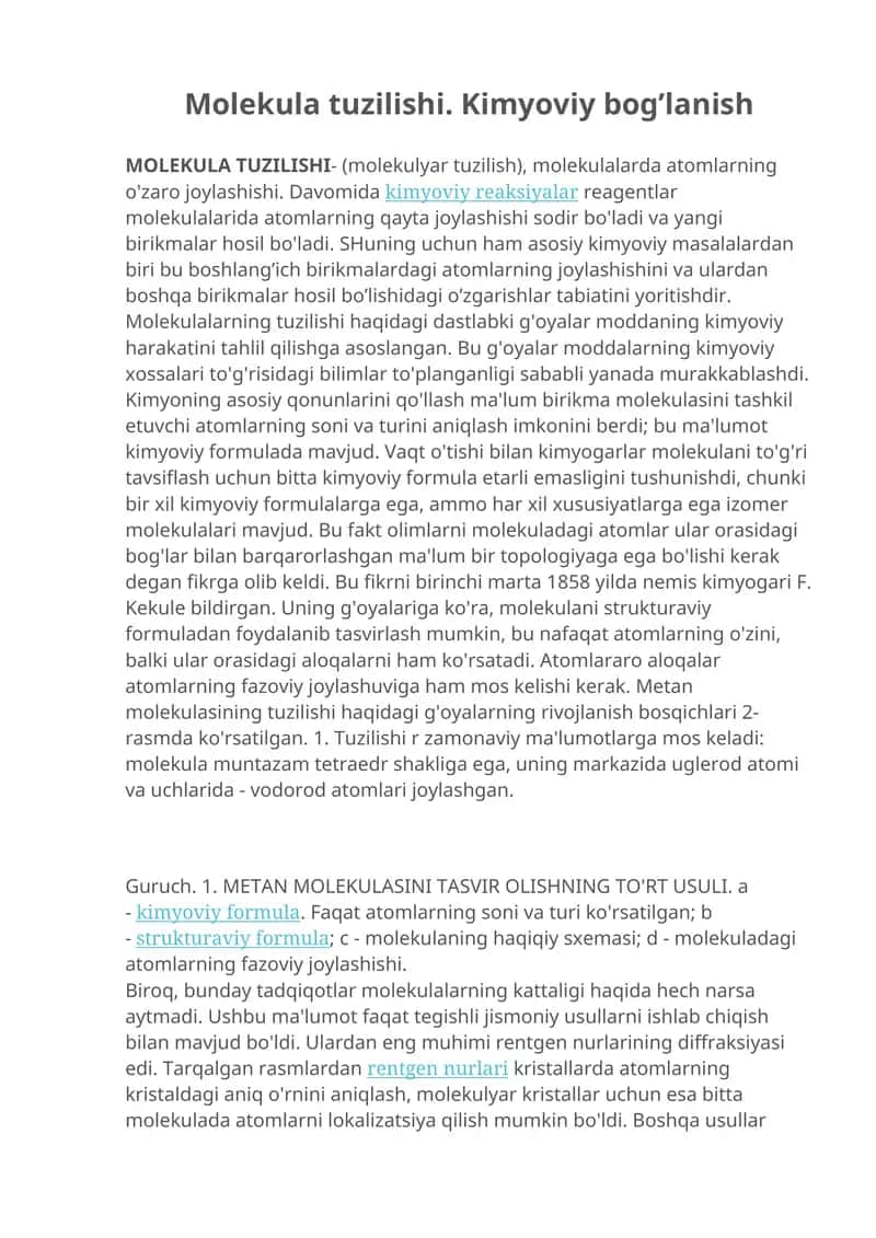 MOLEKULA TUZILISHI