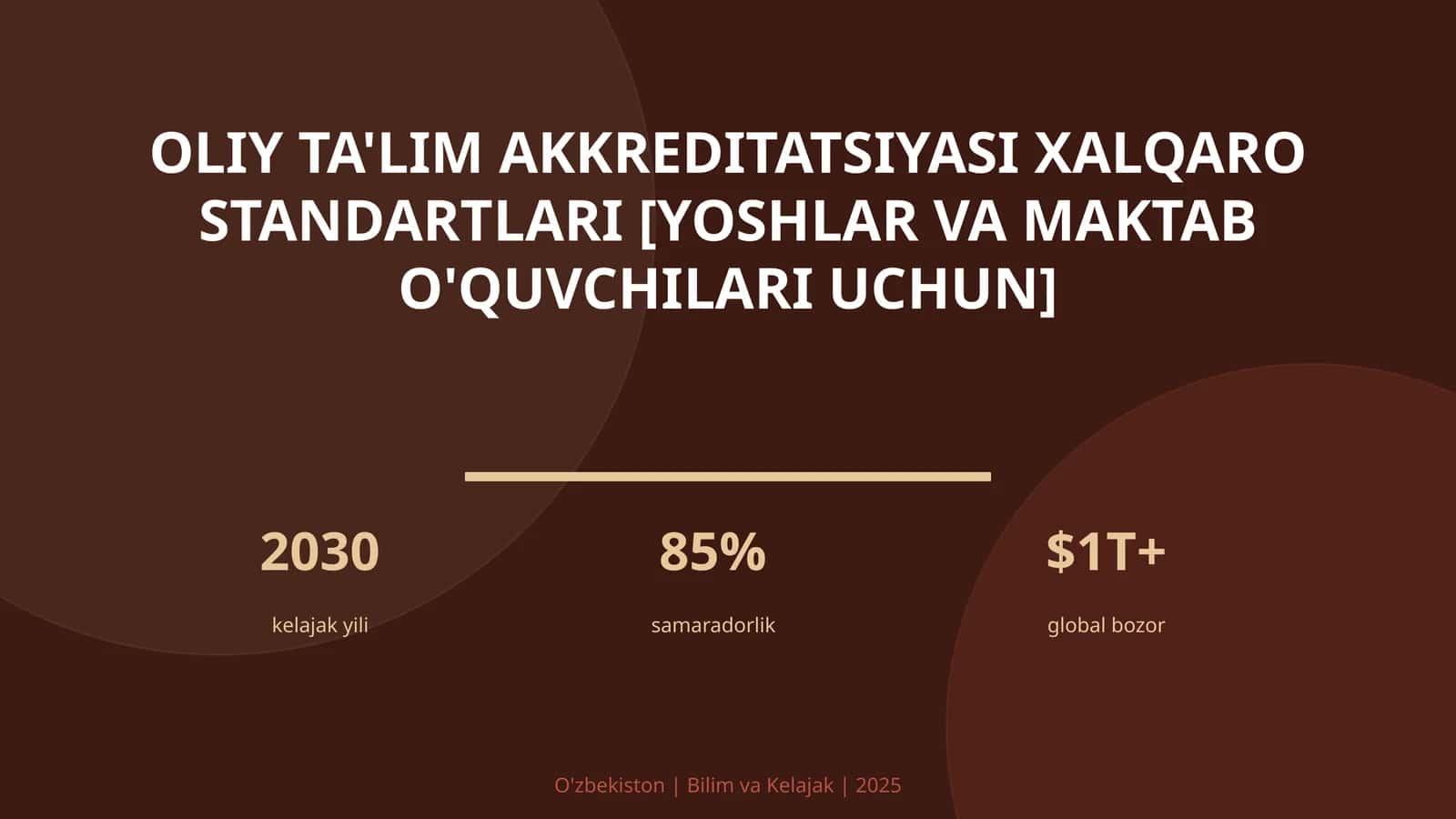 Oliy ta'lim akkreditatsiyasi xalqaro standartlari [yoshlar va maktab o'quvchilari uchun]