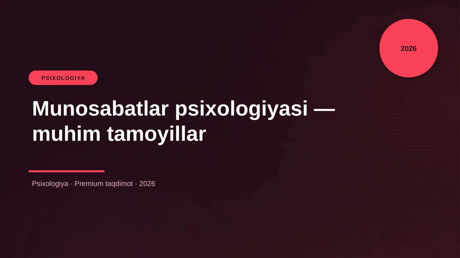 Munosabatlar psixologiyasi — muhim tamoyillar