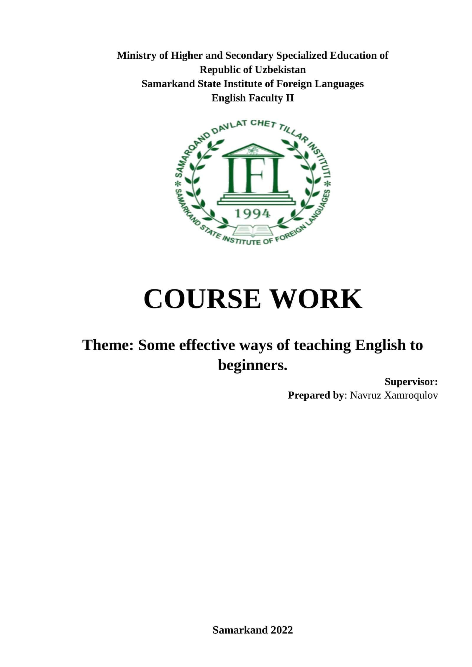 Some effective ways of teaching English to beginners