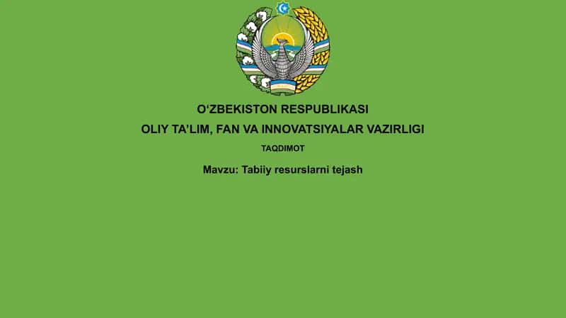 Tabiiy resurslarni tejash