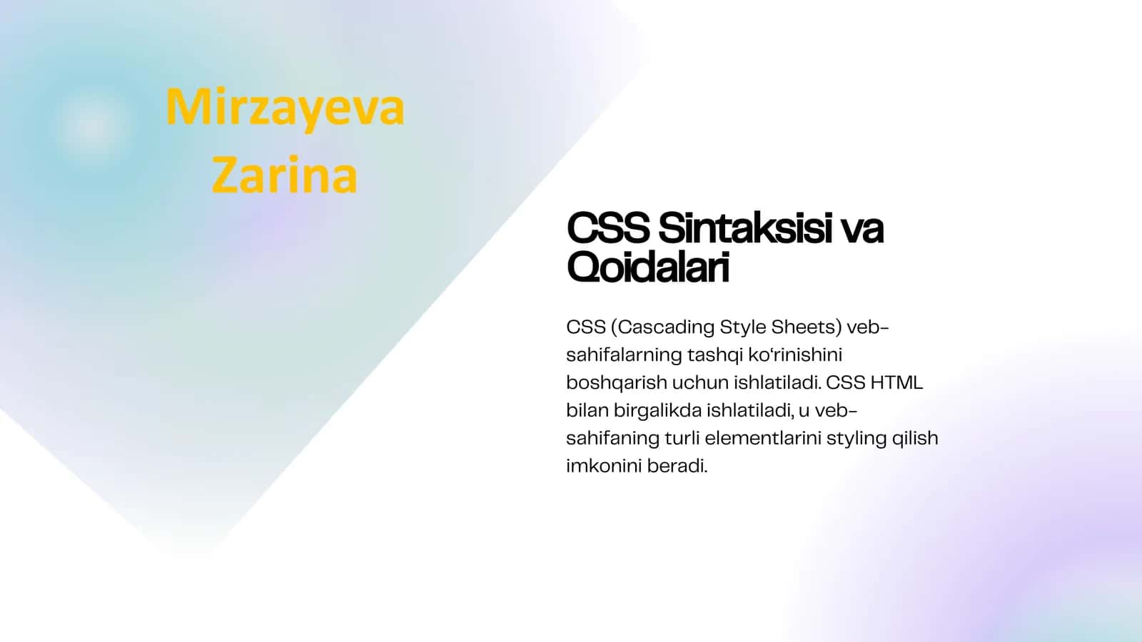 CSS (Cascading Style Sheets)