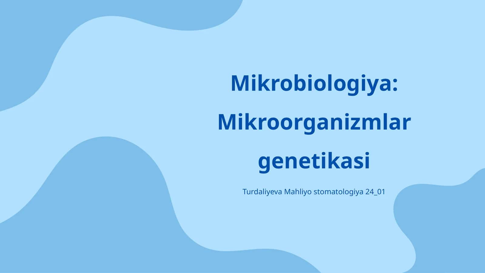 Mikrobiologiya: Mikroorganizmlar genetikasi
