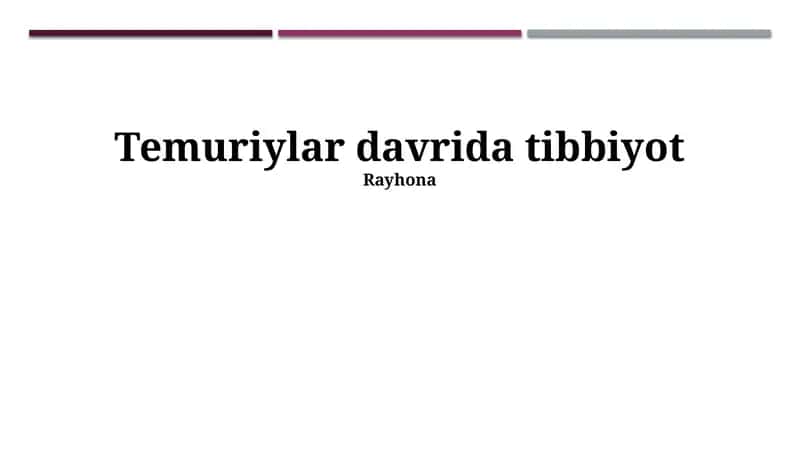 Temuriylar davrida tibbiyot