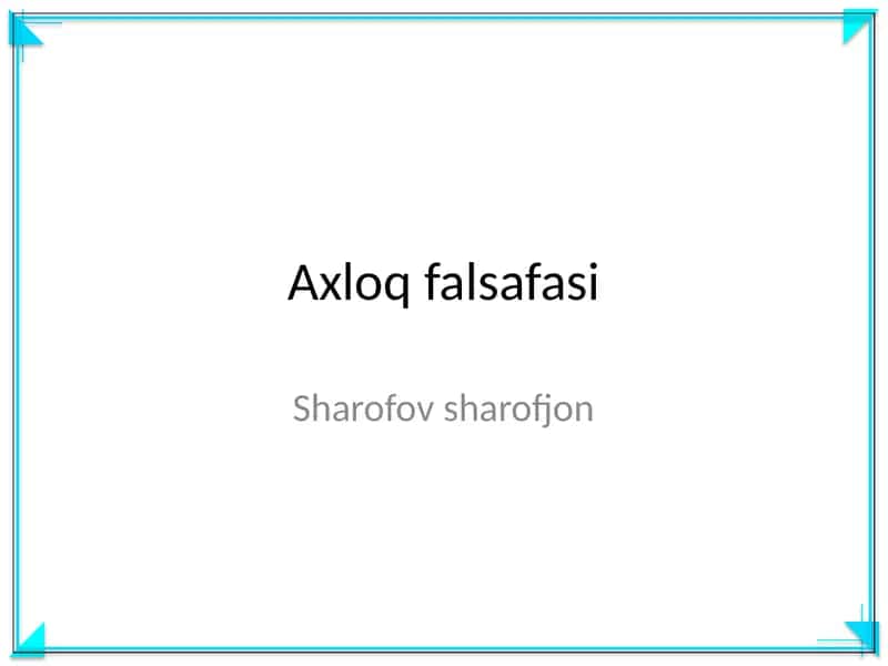 Axloq falsafasi