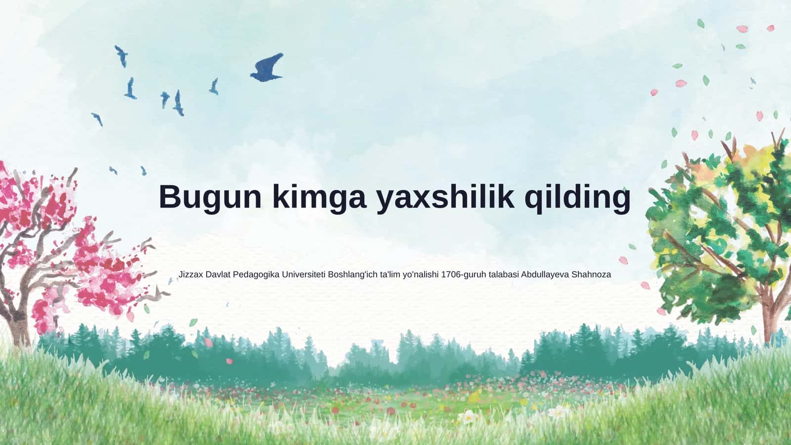 Yaxshilikning insoniy qiymati