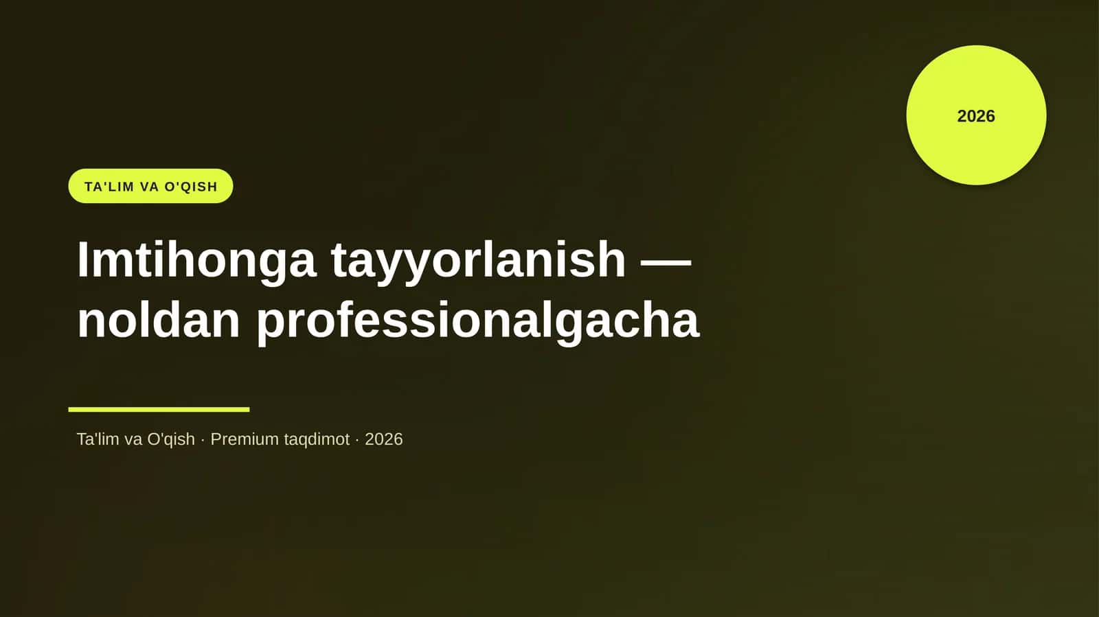 Imtihonga tayyorlanish — noldan professionalgacha