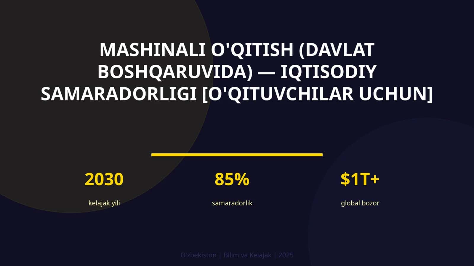 Mashinali O'qitish (Davlat Boshqaruvida) - Iqtisodiy Samaradorligi [O'qituvchilar Uchun]