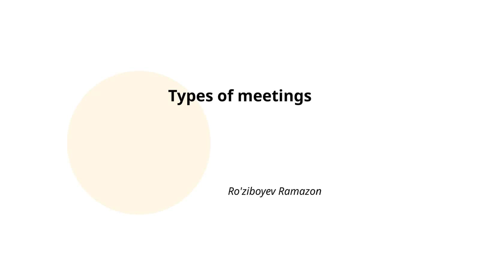 Types of meetings