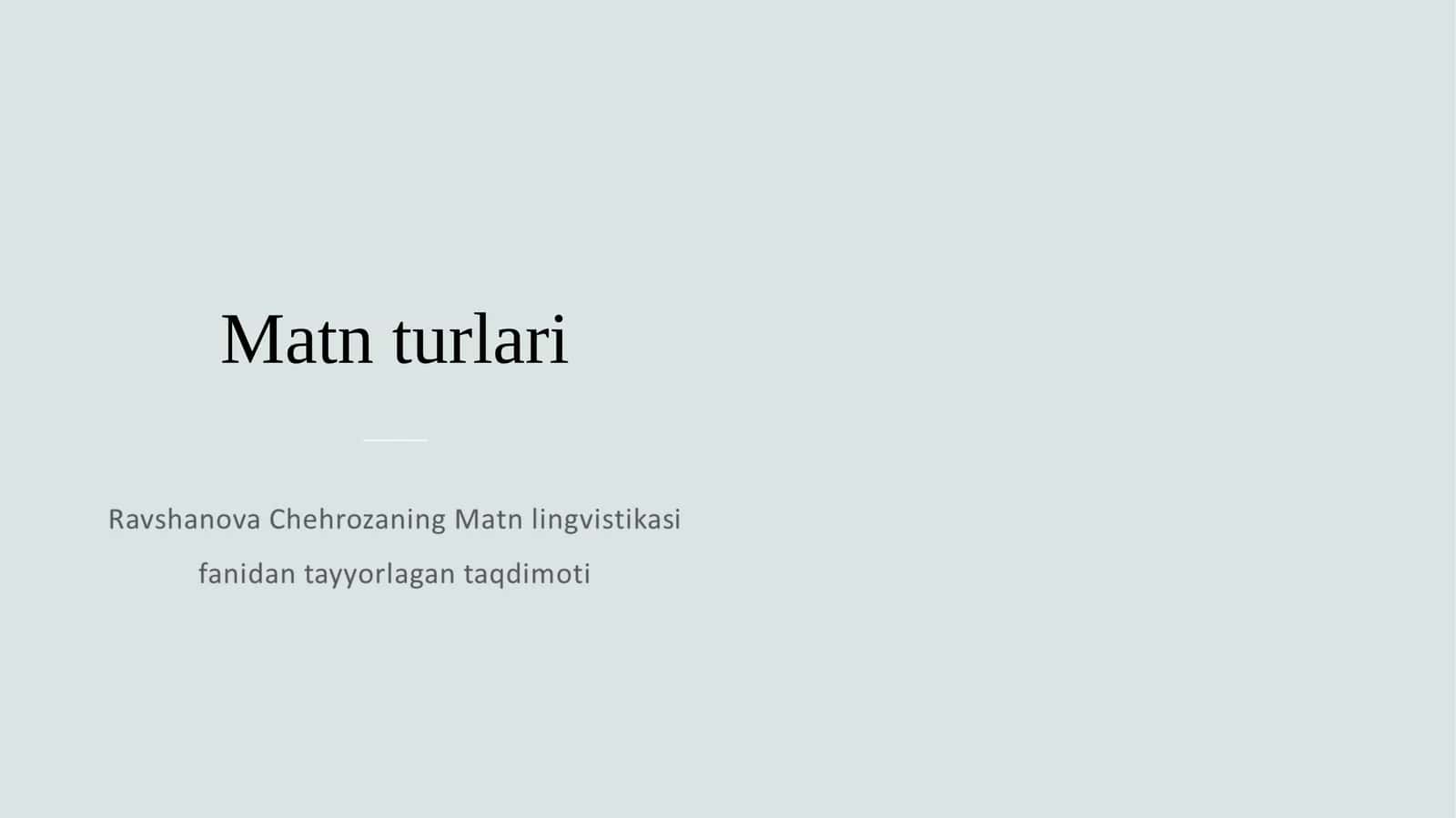 Matn turlari