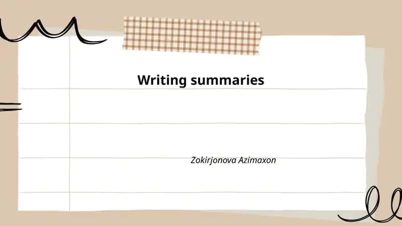 Writing summaries