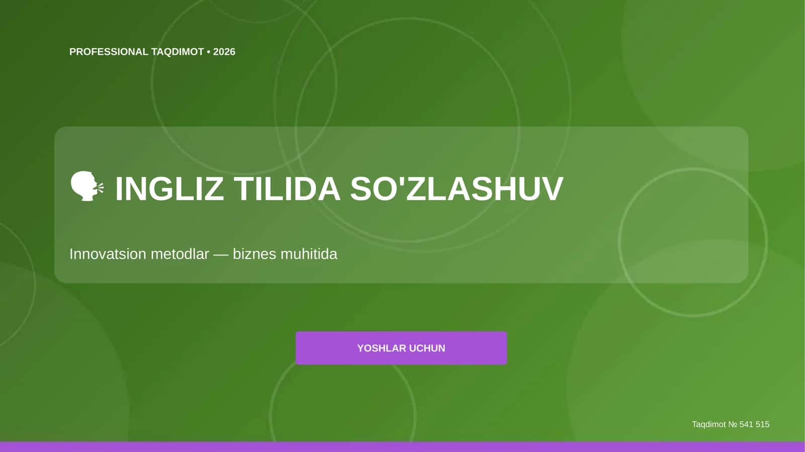 INGLIZ TILIDA SO'ZLASHUV