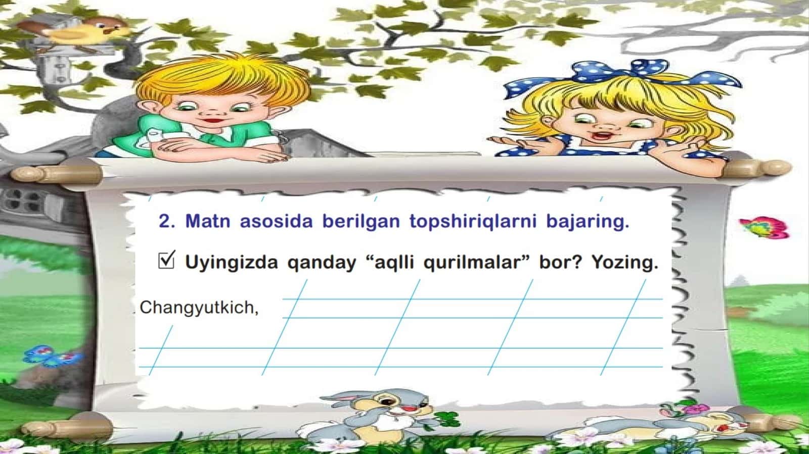 Matn asosida berilgan topshiriqlarni bajaring