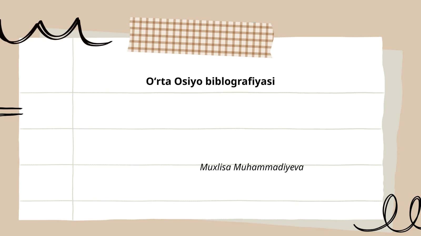 Oʻrta Osiyo biblografiyasi