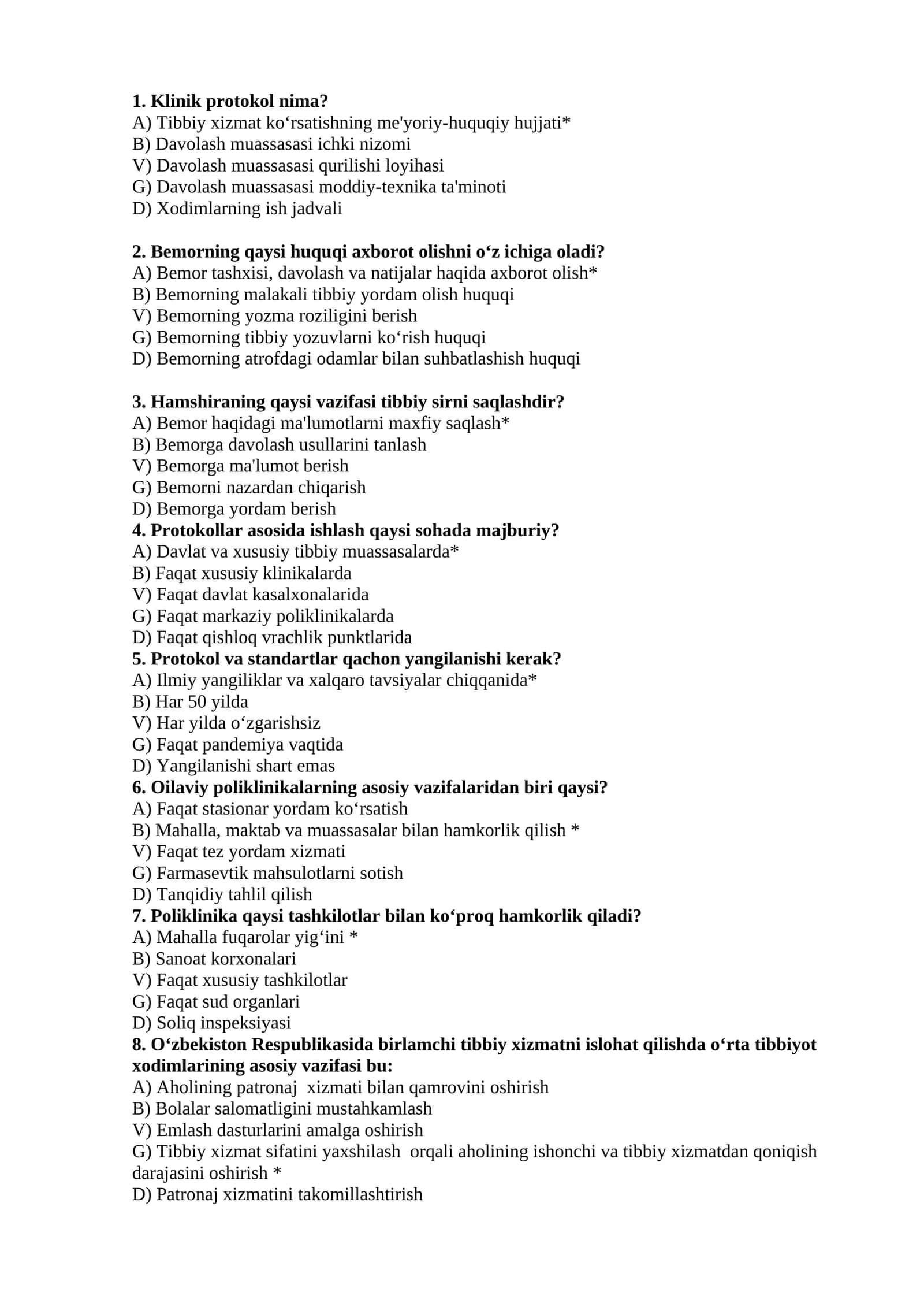 Klinik protokol nima?