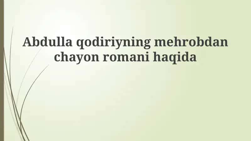 Mehrobdan chayon