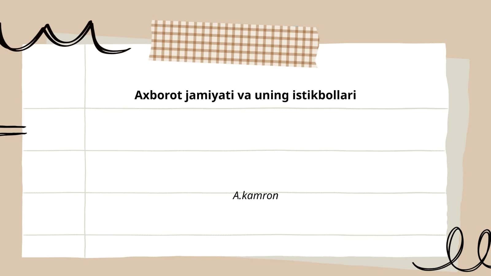 Axborot jamiyati va uning istikbollari