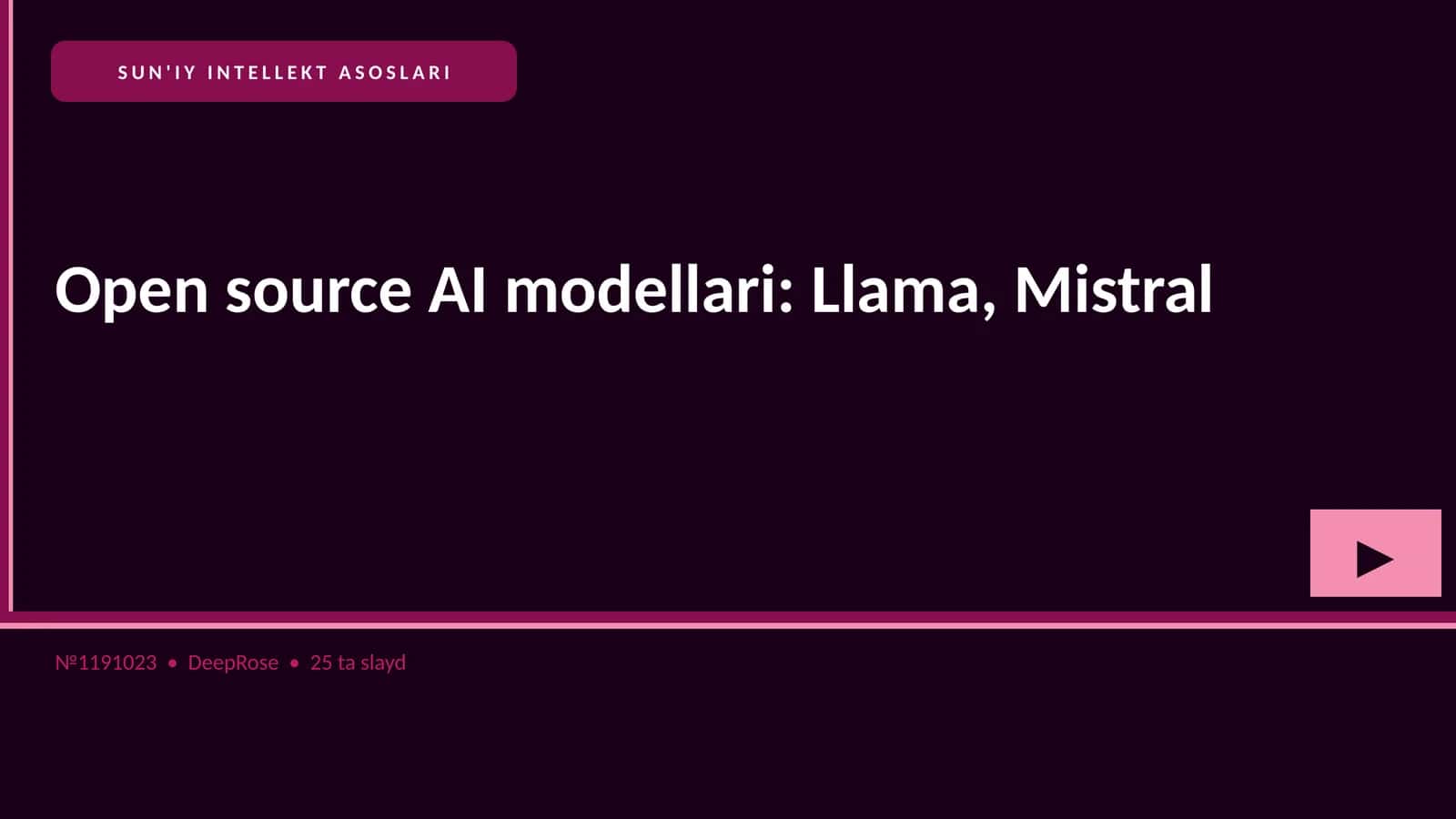 SUN'IY INTELLEKT ASOSLARI