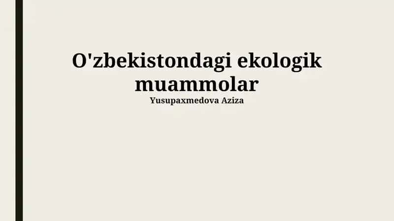 O'zbekistondagi ekologik muammolar