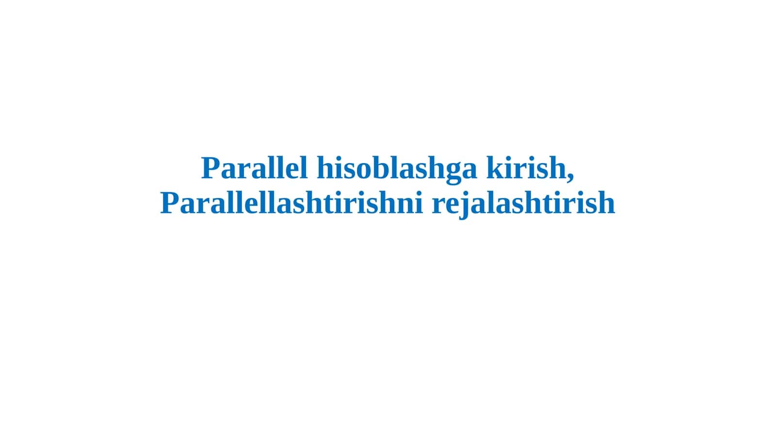 Paralleldasturlash