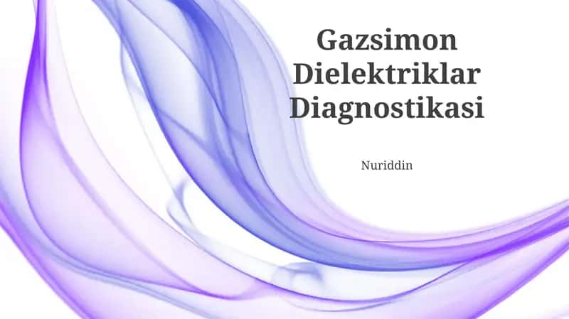 Gazsimon Dielektriklar Diagnostikasi