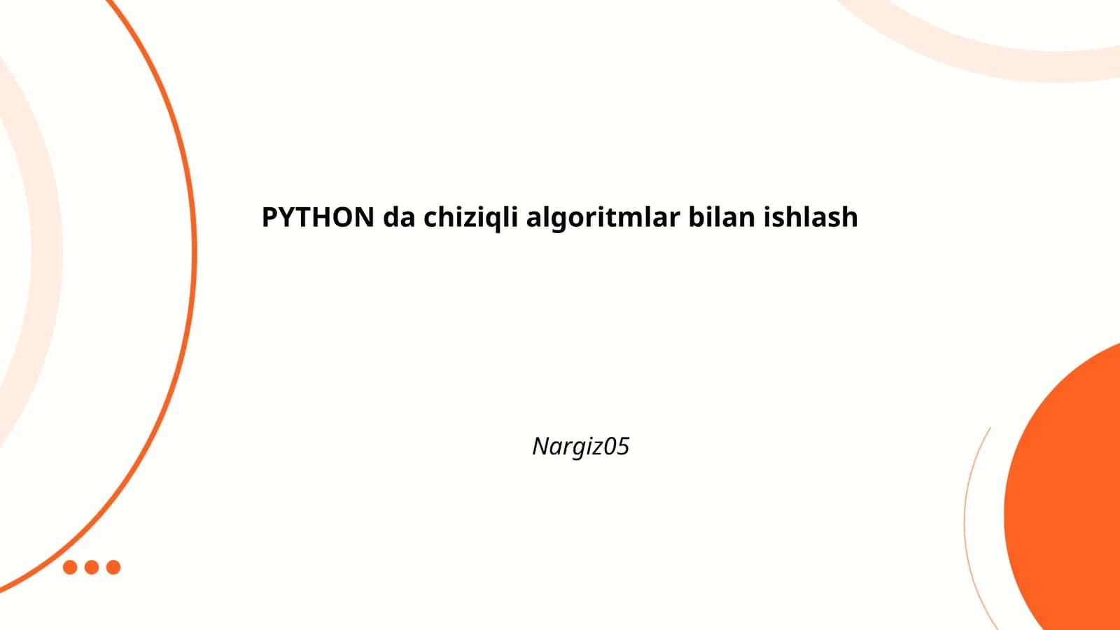 Reja: Python dasturlash tiliga kirish