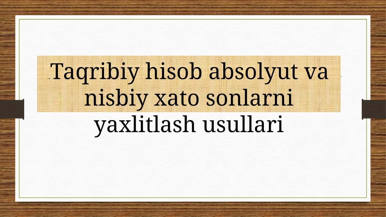 Taqribiy hisoblashlar