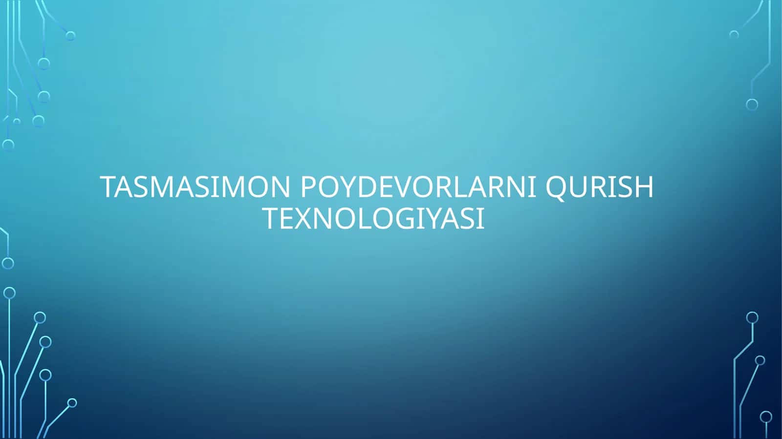 Tasmasimon poydevorlarni qurish texnologiyasi