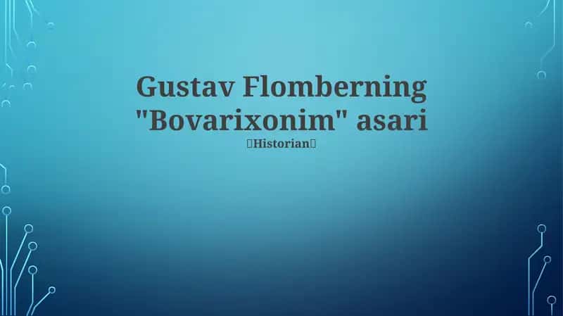 Gustav Flomberning "Bovarixonim" asari
