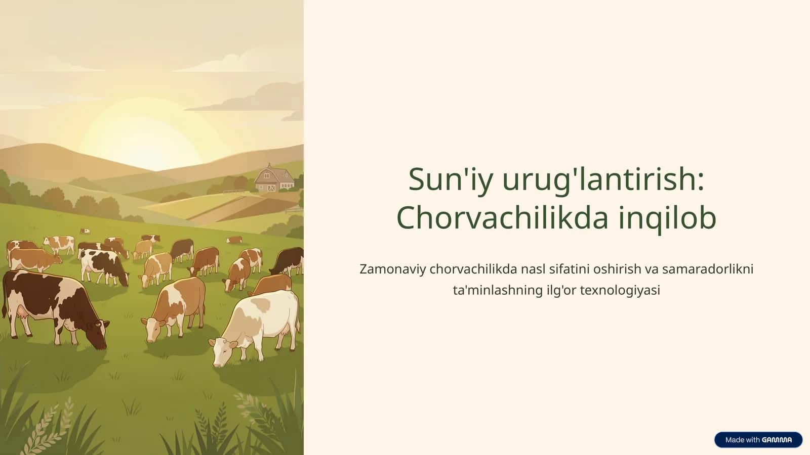 Sun'iy urug'lantirish: Chorvachilikda inqilob