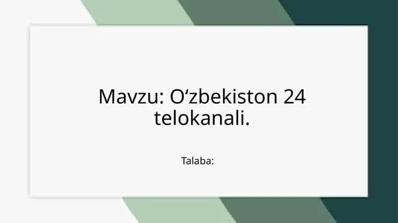 Oʻzbekiston24telokanali