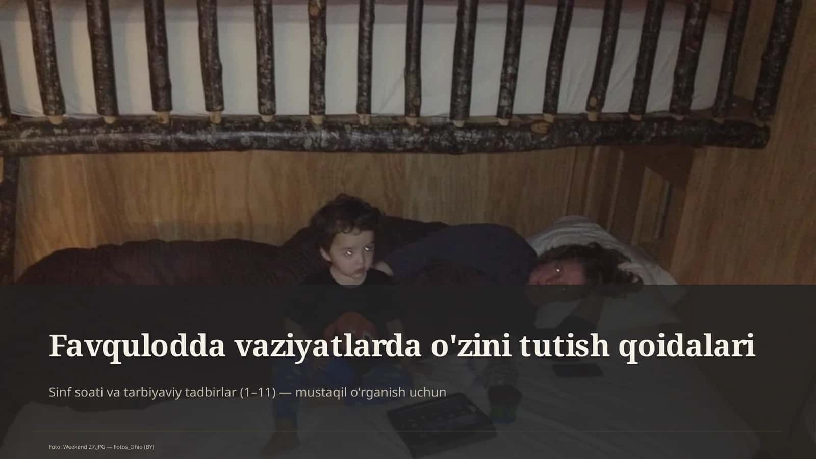 Favqulodda vaziyatlarda o'zini tutish qoidalari