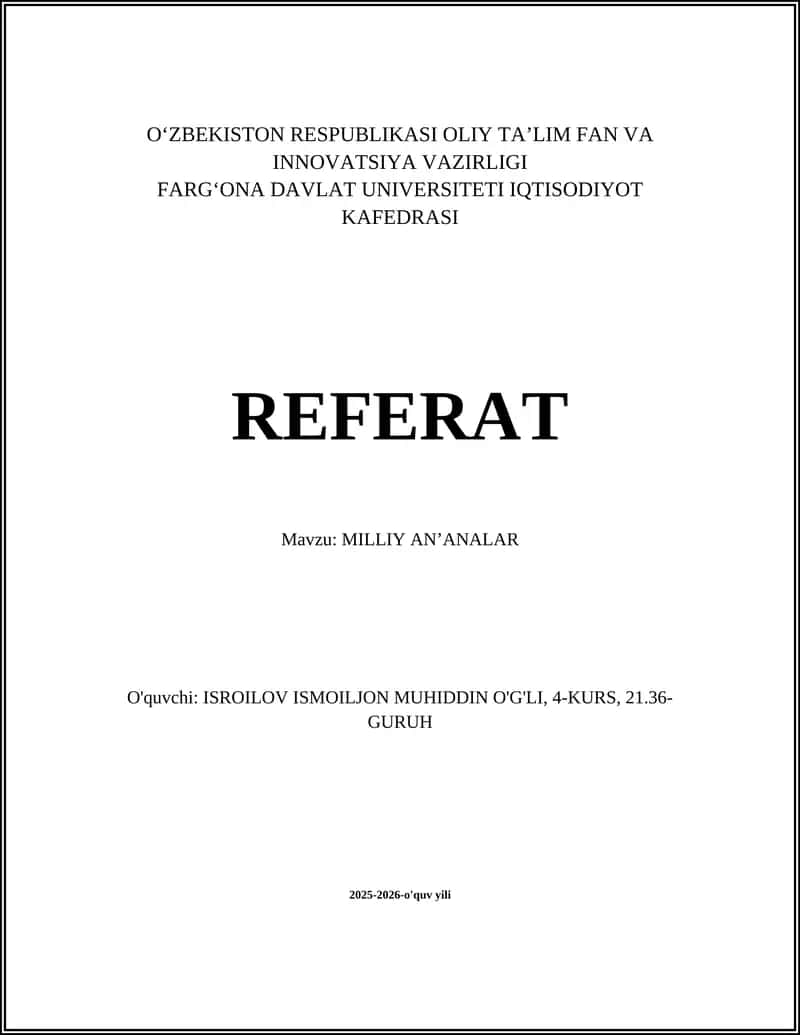 MILLIY AN'ANALAR