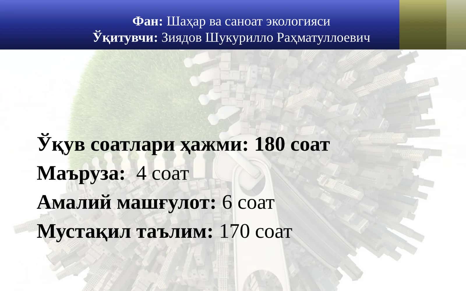 Urbanizatsiya va shahar muhiti