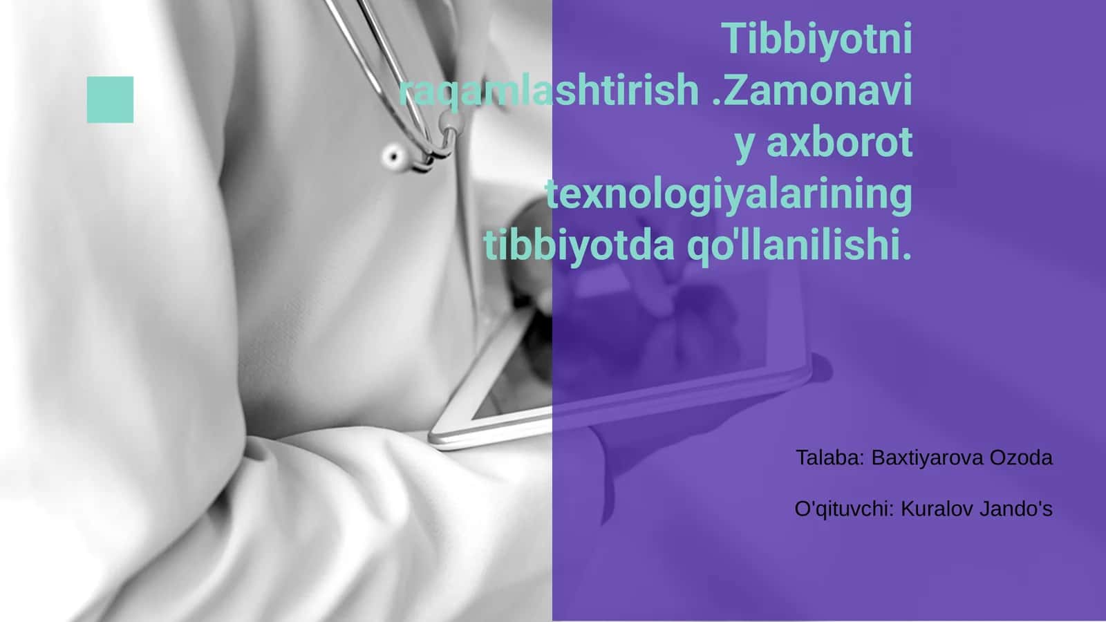 Tibbiyotni raqamlashtirish