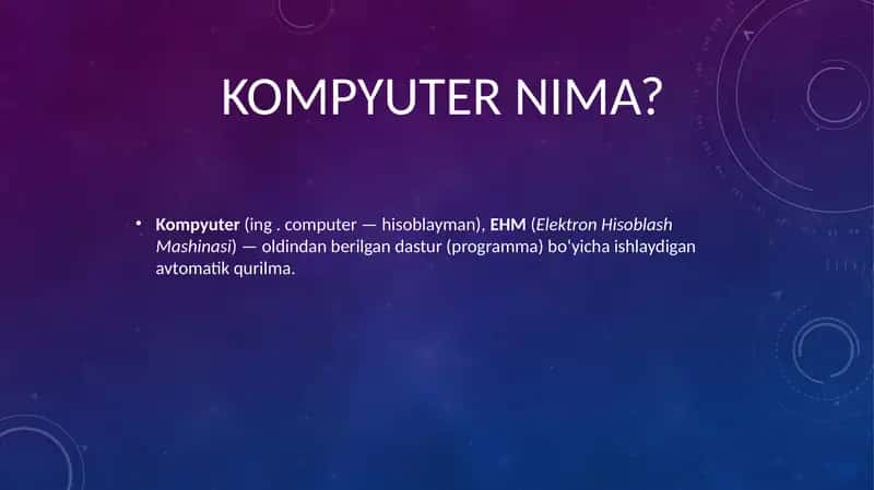 Kompyuter asosiy qismlari