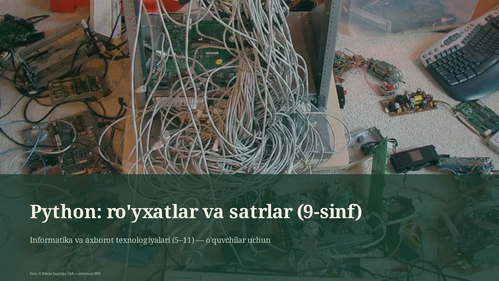 Python: ro'yxatlar va satrlar (9-sinf)