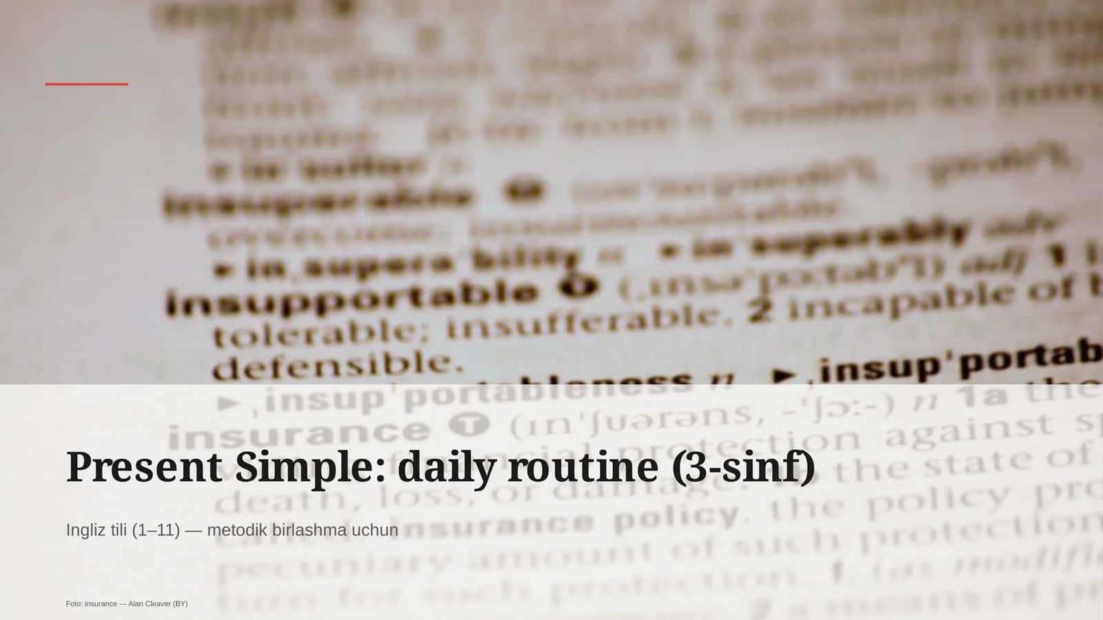 Present Simple: daily routine (3-sinf)
