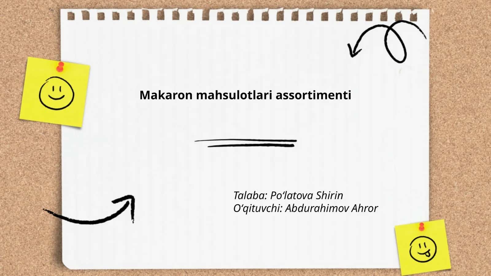 Makaron mahsulotlari assortimenti