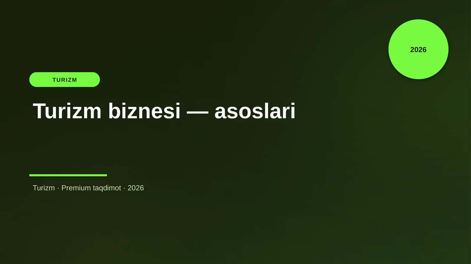 Turizm biznesi — asoslari