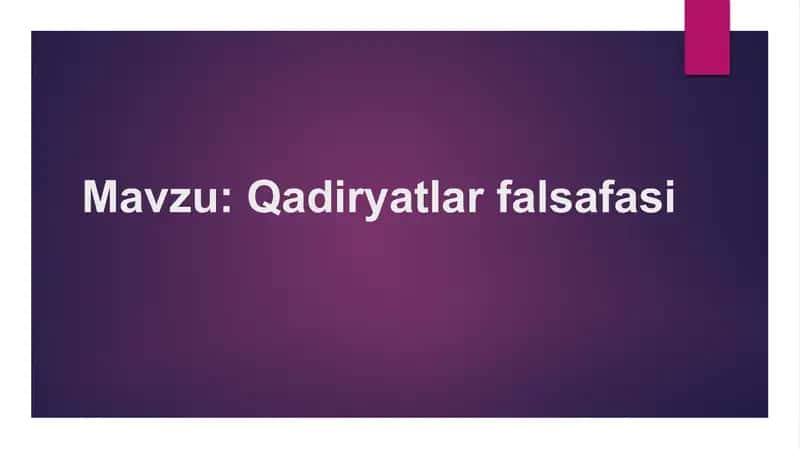Qadiryatlar falsafasi