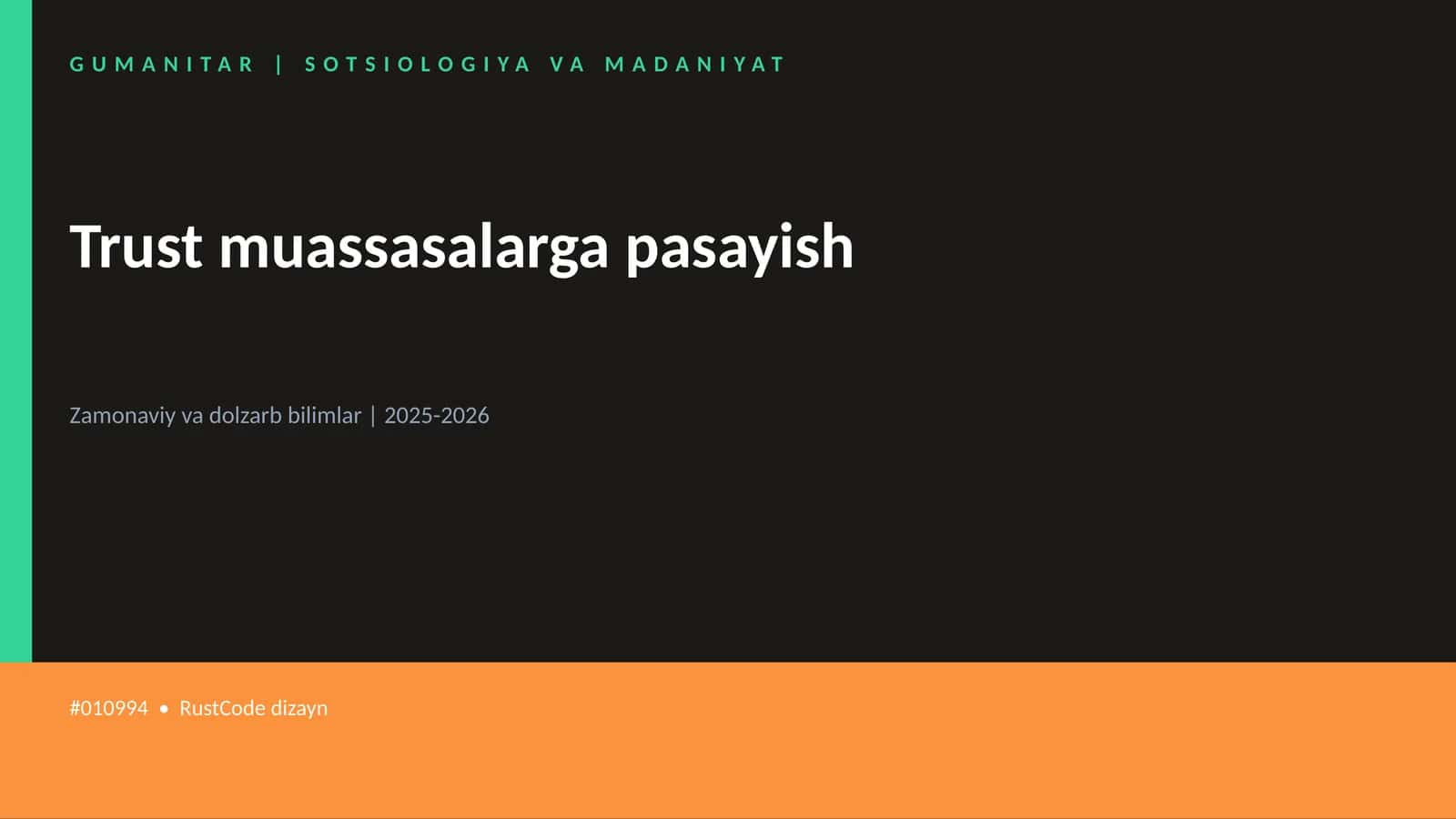 Trust muassasalarga pasayish