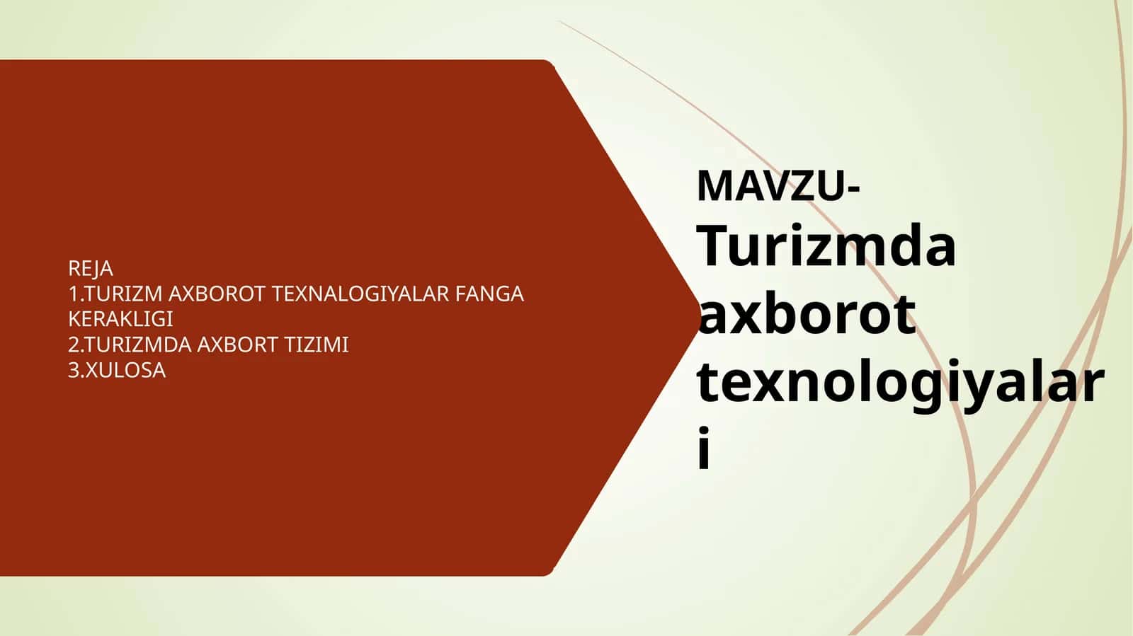 Turizmda axborot texnologiyalari