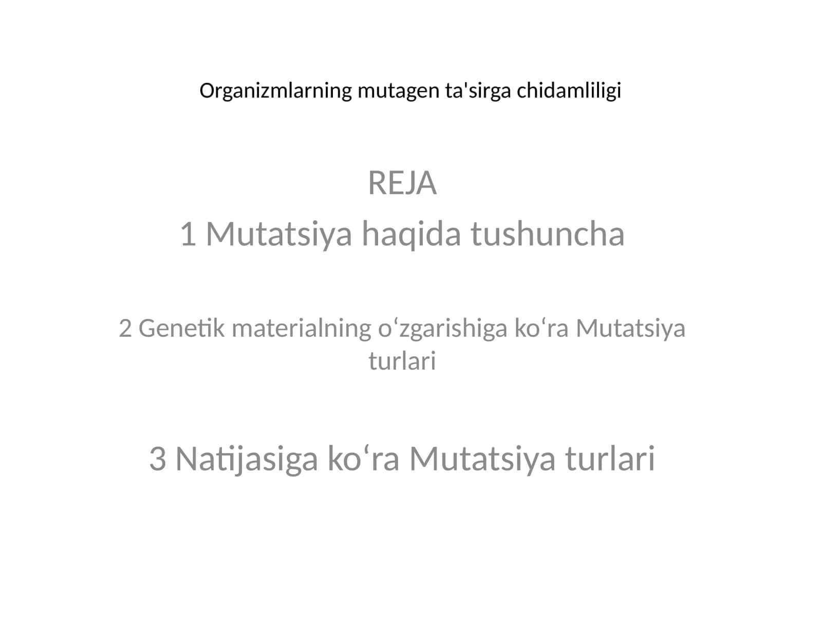 Organizmlarning mutagen ta'sirga chidamliligi