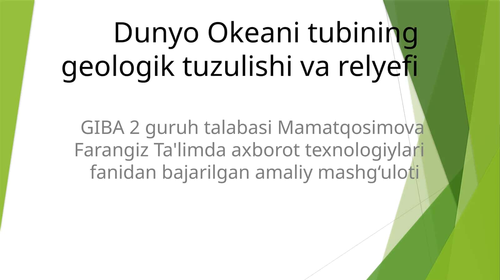 Geologik tuzulishi va relyefi