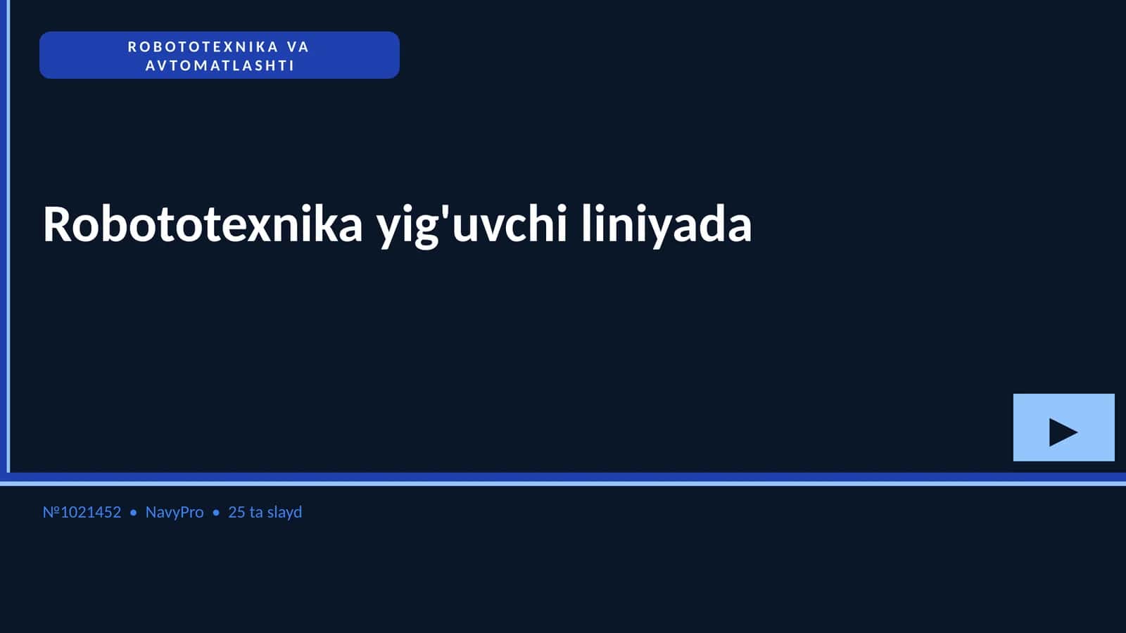 ROBOTOTEXNIKA VA AVTOMATLASHTI