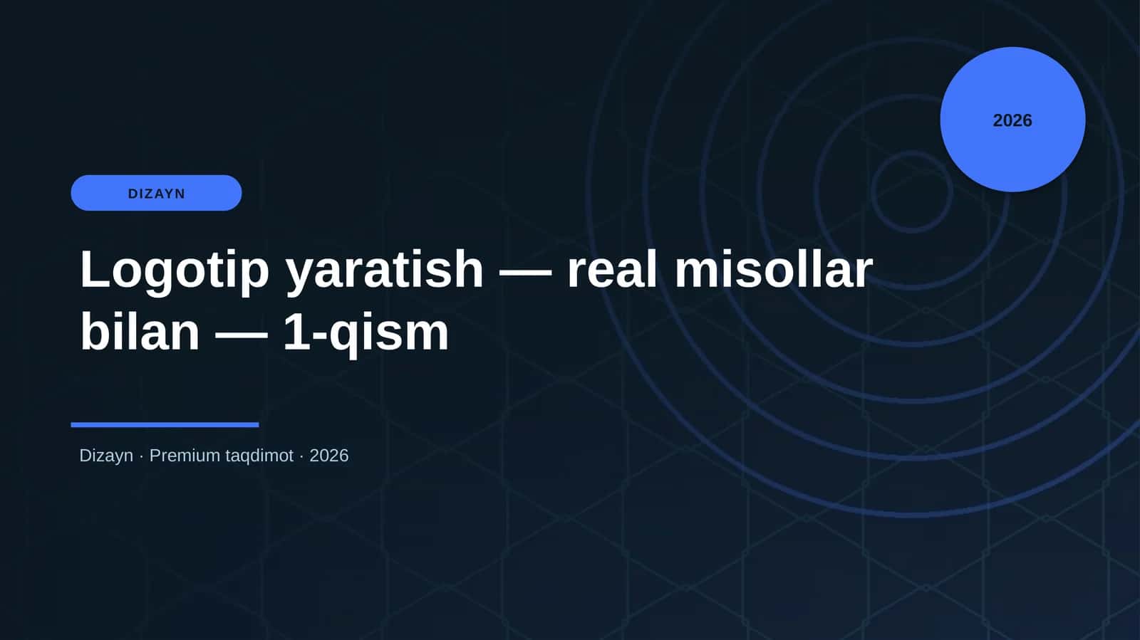 Logotip yaratish - real misollar bilan - 1-qism