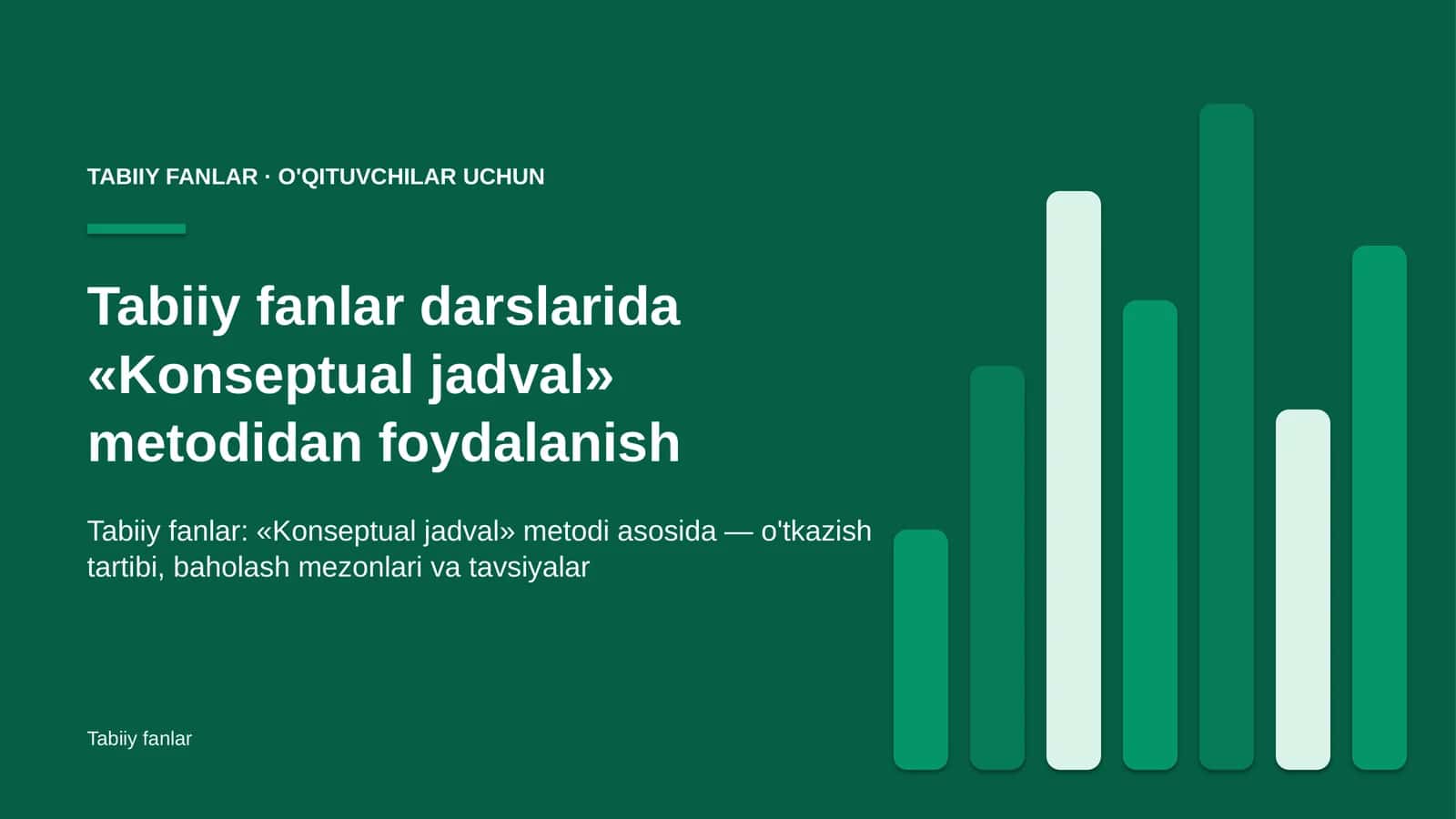 tabiiy fanlar darslarida konseptual jadval metodidan foydalanish 9179